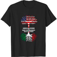 T-shirt American Grown With Deep Italian Roots Italy Heart USA — T-shirts pour hommes