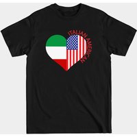 T-shirt cœur drapeau italo-américain