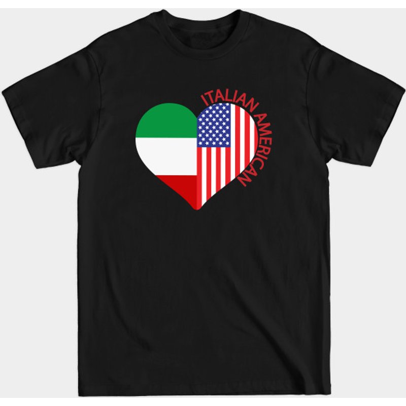 T-shirt cœur drapeau italo-américain — T-shirts pour hommes