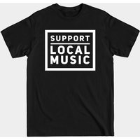 T-shirt pour hommes Supportez la musique locale en noir