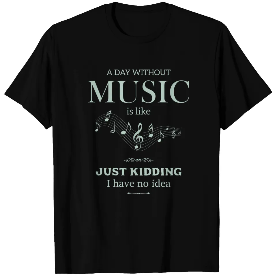 T-shirt amusant Love Day Without Music pour hommes