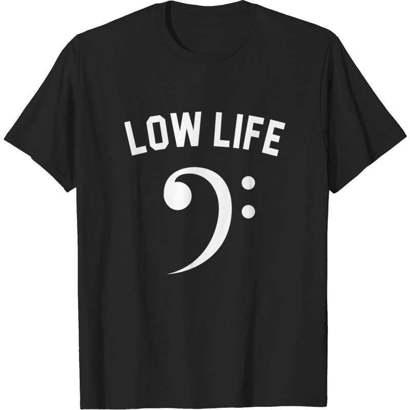 Low Life Bass Clef T-Shirt for Men in Black — Mens T Shirts