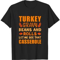 T-shirt Thanksgiving avec Haricots et Rouleaux de Sauce à la Dinde — T-shirts pour hommes