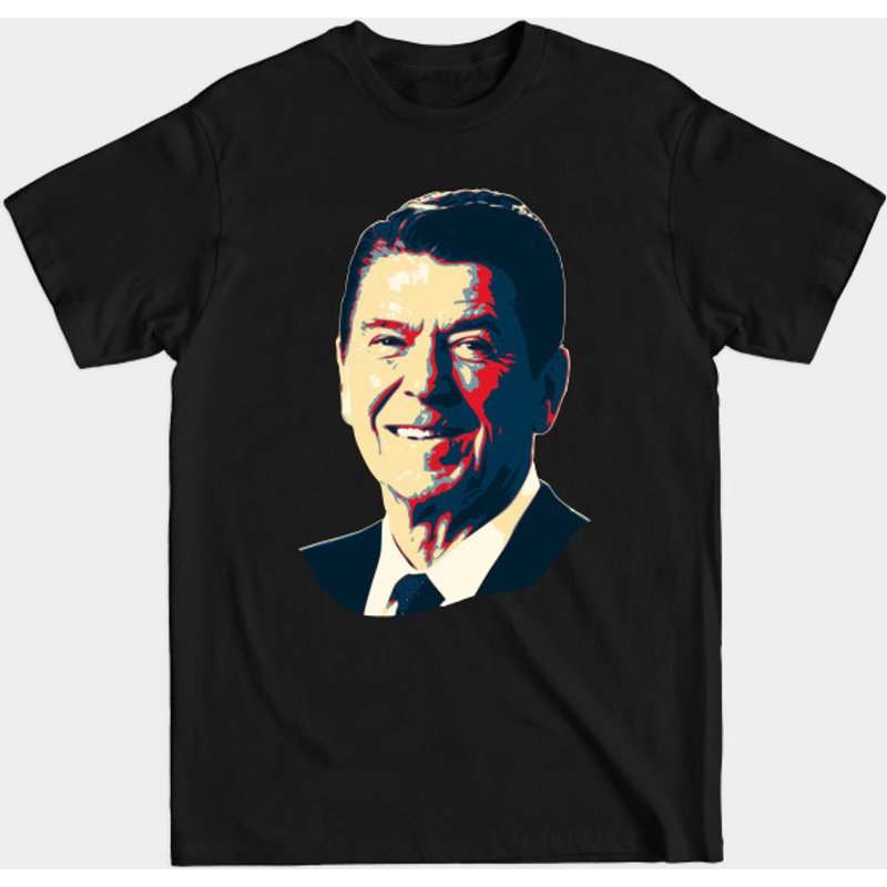 T-shirt Pop Art de Ronald Reagan - Sourire pour hommes - Noir — T-shirts pour hommes