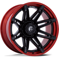 Fuel FC401 Brawl Matte Black Wheels with Candy Red Lip - 20x10 — Wheels & Rims