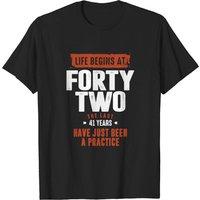 T-shirt pour hommes Life Begins At 42 en noir — T-shirts pour hommes