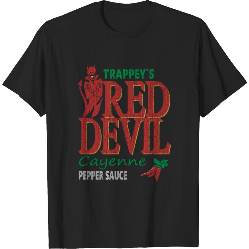 T-shirt pour hommes Red Devil Pepper Sauce en noir