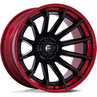 Fuel FC403 Burn Matte Black Wheels with Candy Red Lip - 20x10 — Wheels & Rims