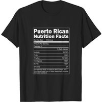 T-shirt sur les faits nutritionnels portoricains pour hommes