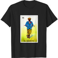 T-shirt El Negrito Art Loteria Mexicaine pour Hommes Noir