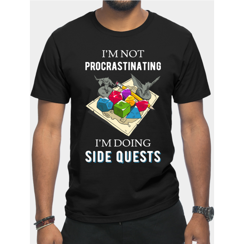 Je Ne Procrastine Pas, Je Fais Des Quêtes Secondaires IV - T-Shirt Gamer RPG — T-shirts pour hommes