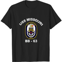 T-shirt pour hommes Bb-63 Uss Missouri en noir — T-shirts pour hommes
