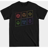Tabletop RPG Rainbow Polyhedral Dice T-Shirt for Men