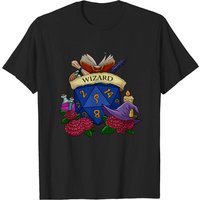 T-shirt pour hommes Dice Wizard DnD en noir — T-shirts pour hommes