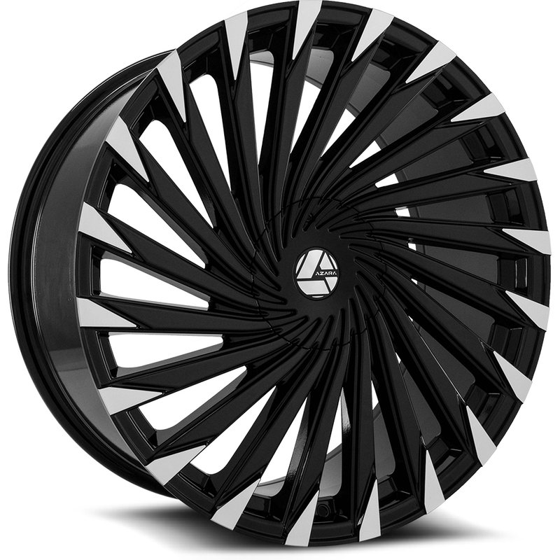 Azara Aza-501 Gloss Black Machined Wheels - 22x9.5 - 5x115 — Wheels & Rims