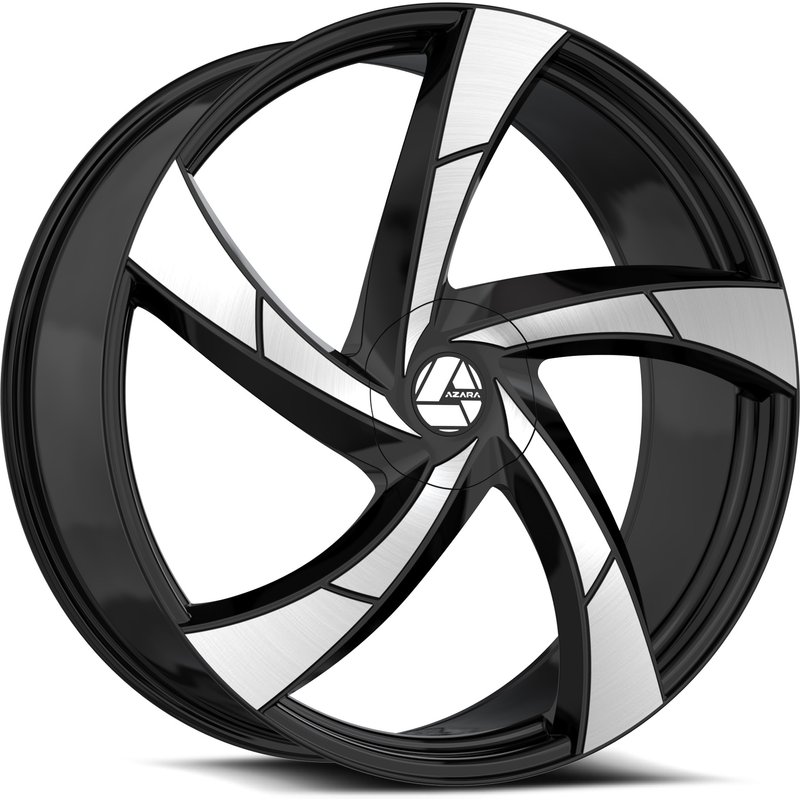Azara Aza-524 Gloss Black Machined Wheels - 18x8 - 5x100 - 35 Offset — Wheels & Rims