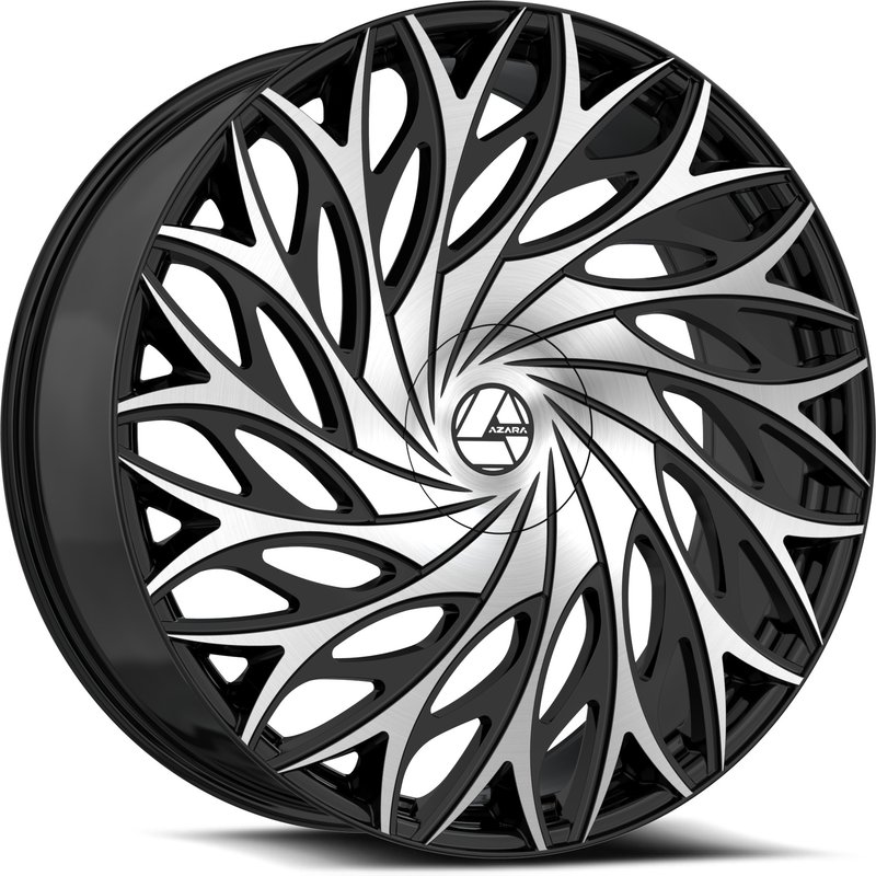 Azara Aza-525 Gloss Black Machined 18x8 Rims 5x100 Bolt Pattern — Wheels & Rims