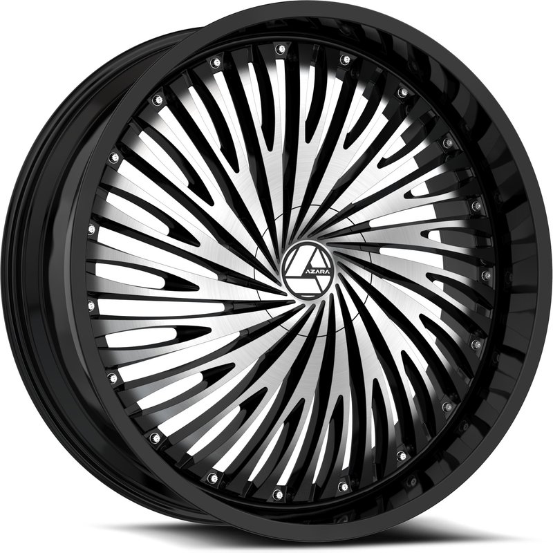 Azara Aza-526 Gloss Black Machined Wheels - 18x8 - 5x100 - 35 Offset — Wheels & Rims