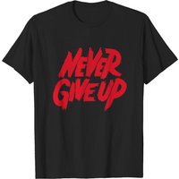 T-shirt Motivational Never Give Up pour Hommes en Noir — T-shirts pour hommes
