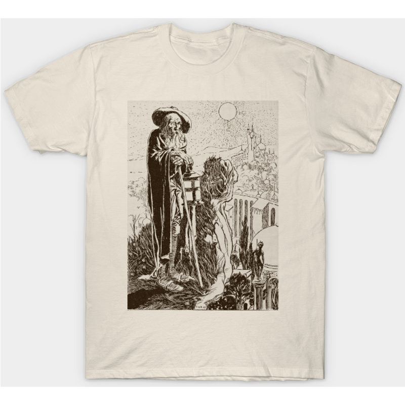 T-shirt Vintage Illustration de Sorcier pour Hommes — T-shirts pour hommes