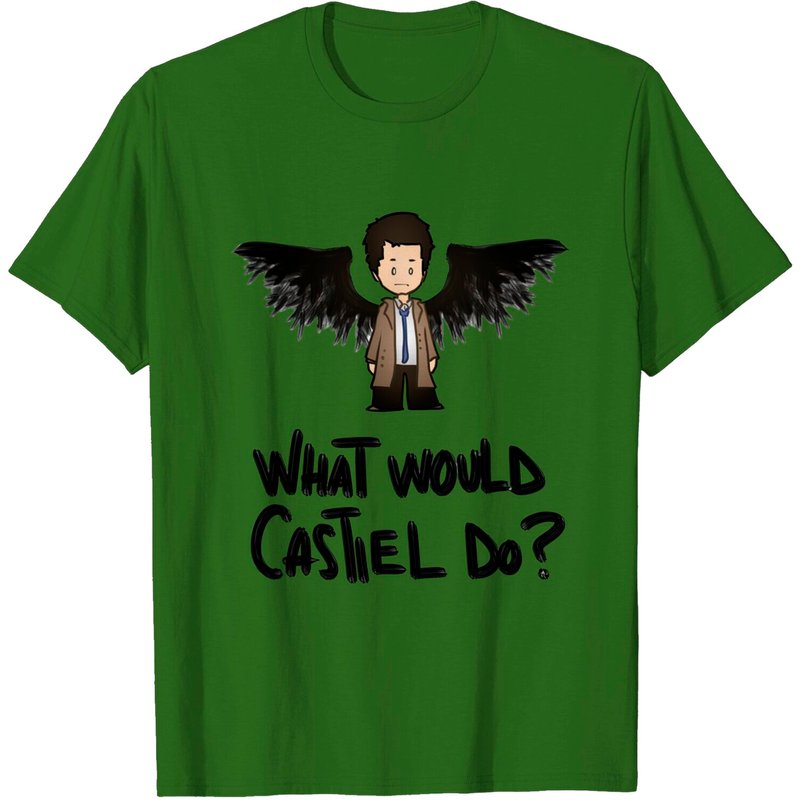 What Would Castiel Do? Black T-Shirt - Supernatural — Mens T Shirts