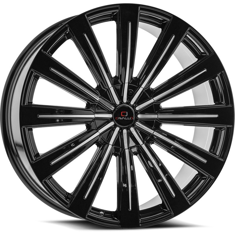 Cavallo CLV-49 Gloss Black Machined Wheels - 20x8.5 - 5x112 — Wheels & Rims