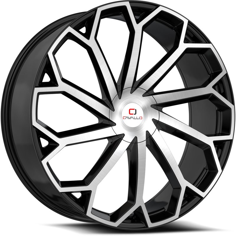 Cavallo CLV-51 Gloss Black Machined Wheels - 18x8 - 5x100 - 35 Offset — Wheels & Rims
