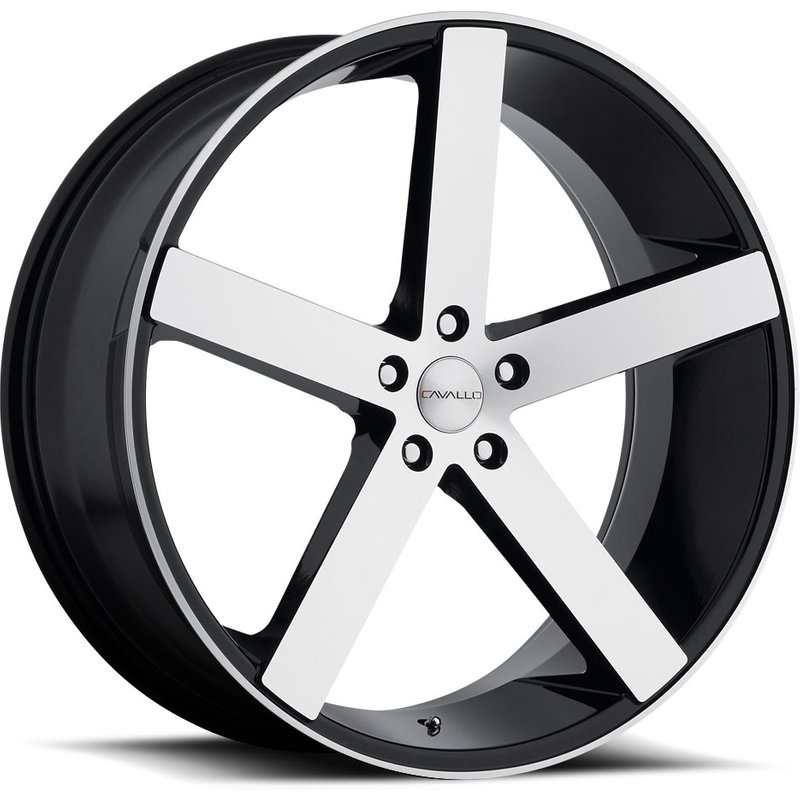 Cavallo CLV-5 Gloss Black Machined Wheels - 18x8, 5x112, 35 Offset — Wheels & Rims