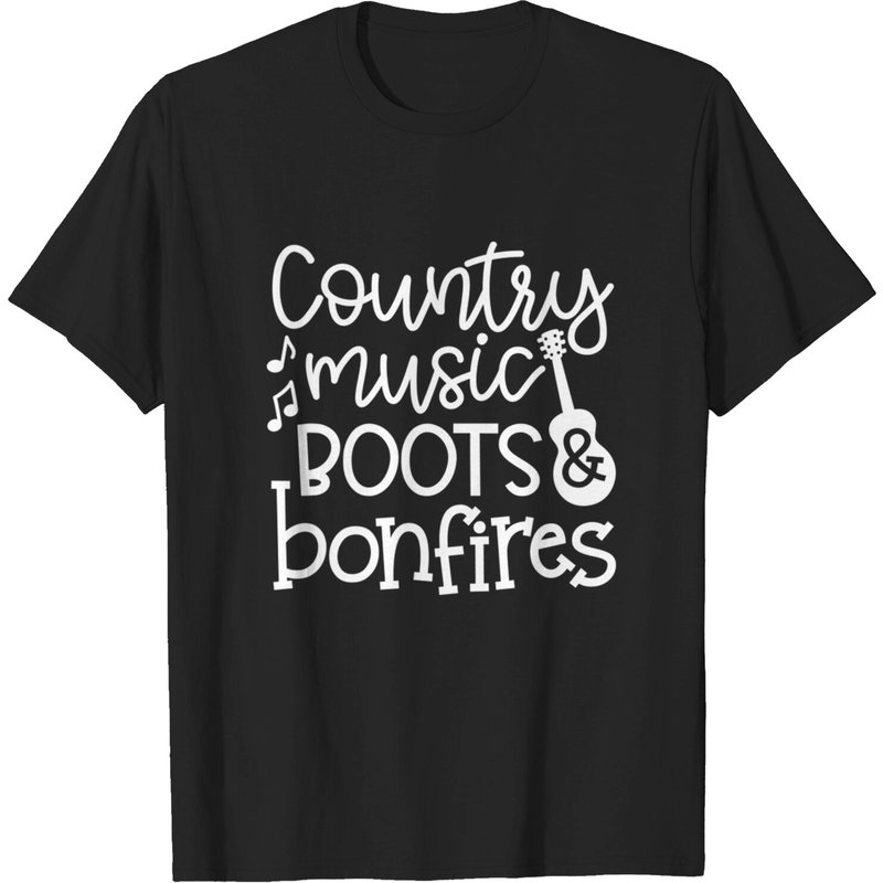 T-shirt pour hommes Boots et feux de camp de musique country