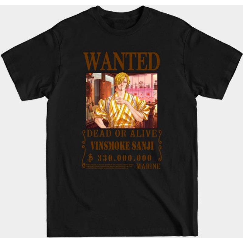 Vinsmoke Sanji One Piece Wanted T-Shirt for Men — Mens T Shirts