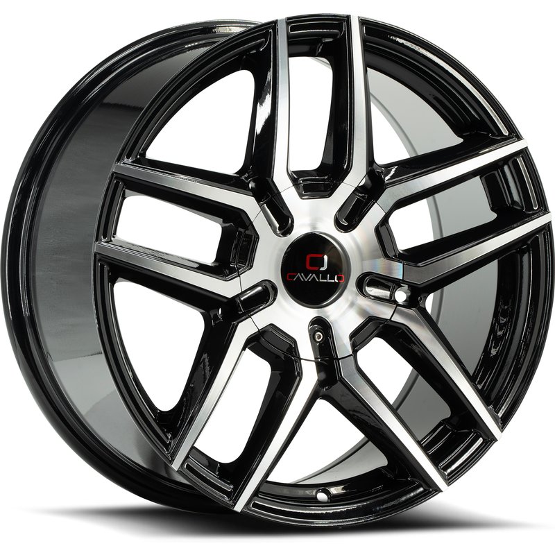 Cavallo CLV-55 Gloss Black Machined 18x8 Rims 4x100 Bolt Pattern — Wheels & Rims