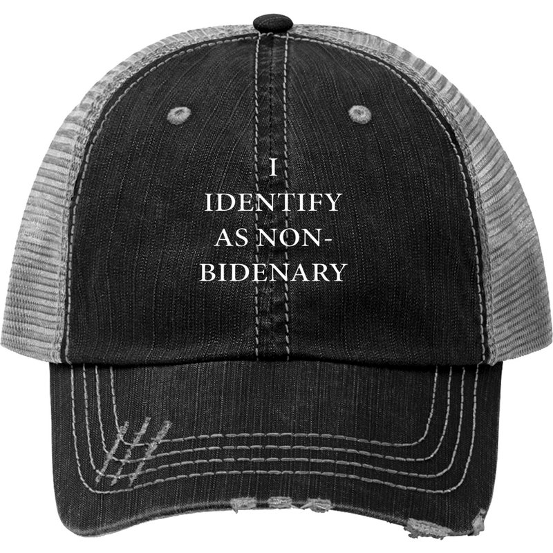I Identify As Non Bidenary Trucker Hat — Baseball Cap