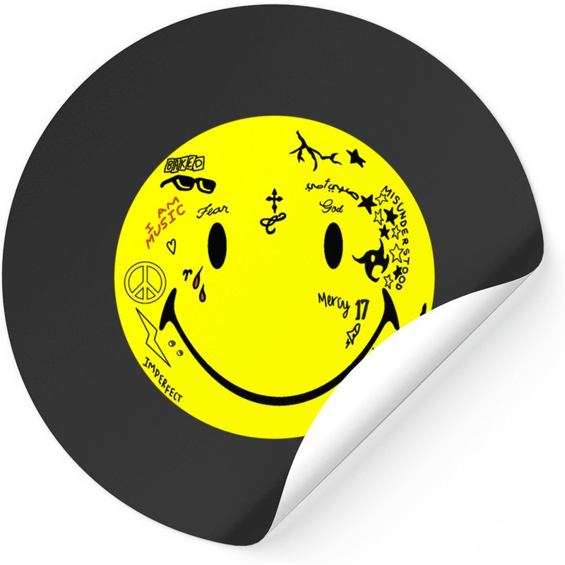 Autocollants Smiley Tatouage Lil Wayne
