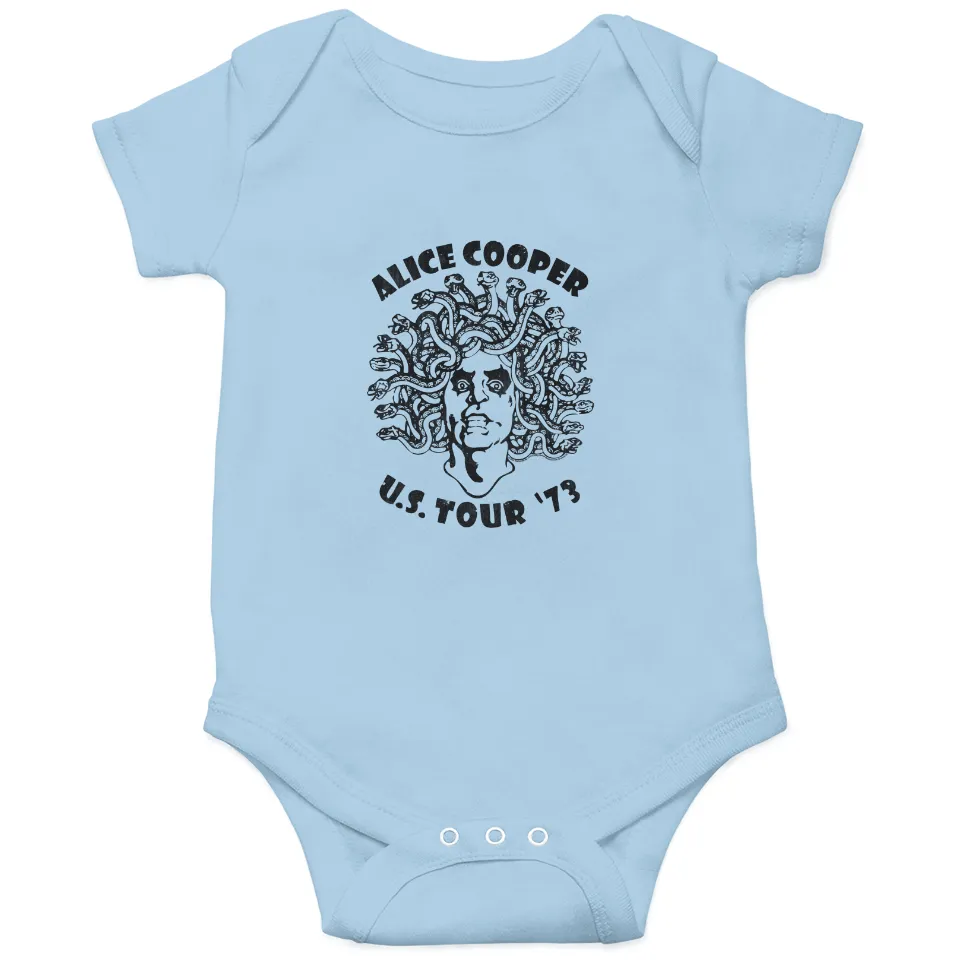 Alice Cooper Medusa Tournée Mondiale 1973 Onesie à Manches Courtes Adulte — Bodys bébé