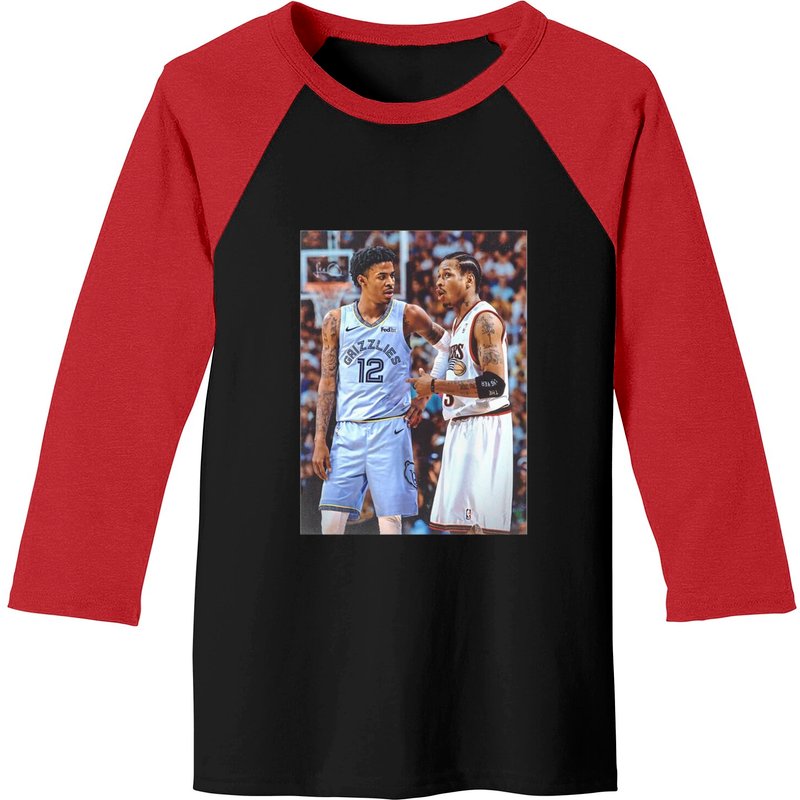 T-shirts de baseball classiques Ja Morant et Allen Iverson pour hommes — T-shirts pour hommes