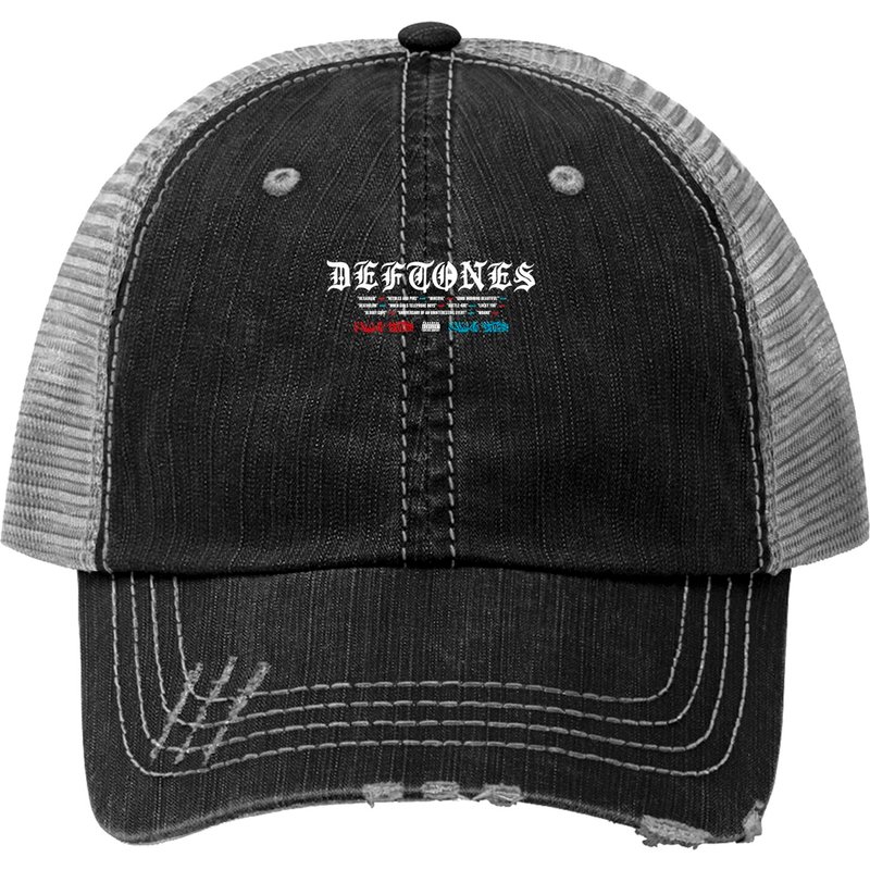 Chapeau Trucker Unisexe Deftones : Imprimé Crâne Statique