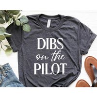 T-shirt Dibs On The Pilot pour hommes en noir