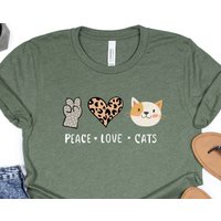 T-shirt Unisexe Peace Love Cats — T-shirts pour hommes