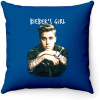 Justin Bieber Bieber's Girl Black Juniors Babydoll Throw Pillows