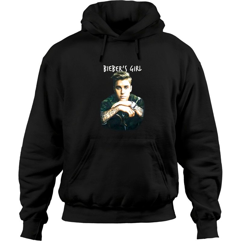 Justin Bieber Black Juniors Babydoll Hoodie