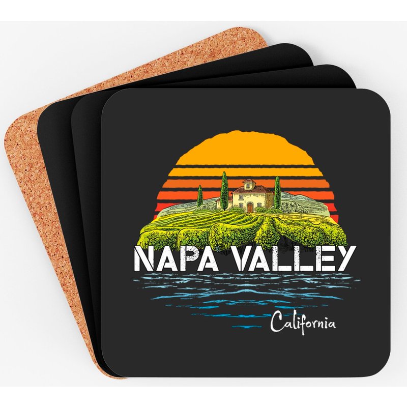 Vintage Napa Valley Winery Souvenir Coasters — Coasters & Placemats