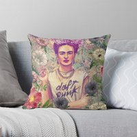 Housse de coussin Frida Kahlo III en bleu royal — Coussins décoratifs