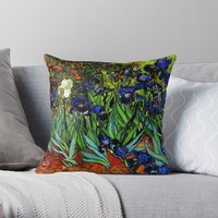 Vincent Van Gogh Irises Fine Art Throw Pillow