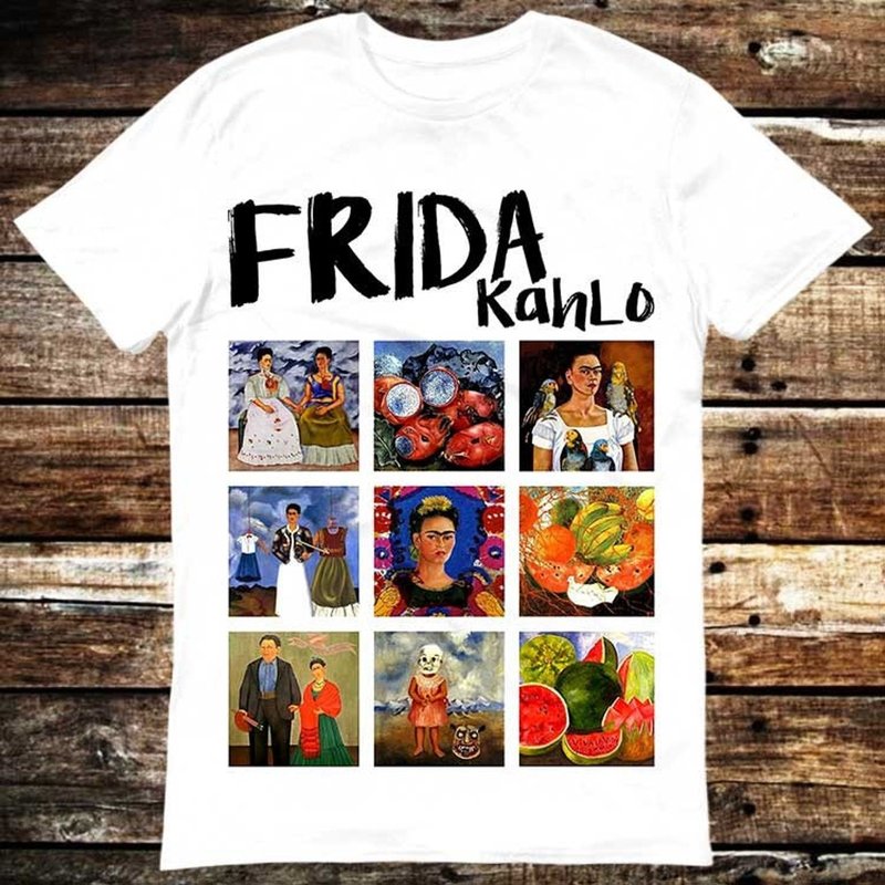 Frida Kahlo Artworks Paints Collage T-Shirt for Men