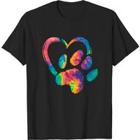 Pawprint Tie Dye Rainbow Dog Paw Print T-Shirt for Men