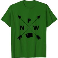 T-shirt pour hommes PNW État de Washington avec flèches