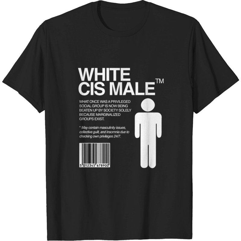 White Cis Male T-Shirt for Men
