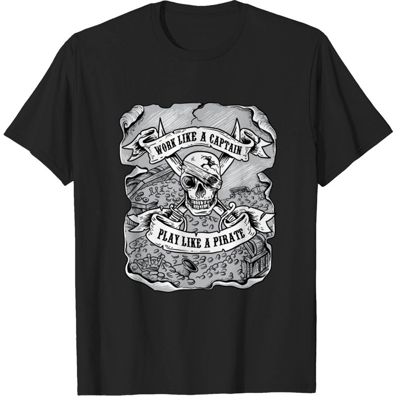 Work Like A Captain Play Like A Pirate Men's T-Shirt