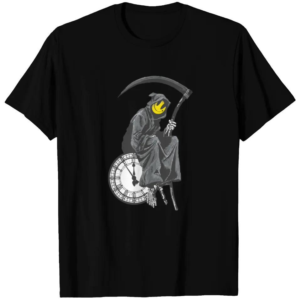 T-shirt Banksy Grim Reaper Clock pour hommes — T-shirts pour hommes
