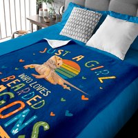 Juste une fille qui aime les dragons barbus - Couverture pour bébé — Couvertures pour bébé